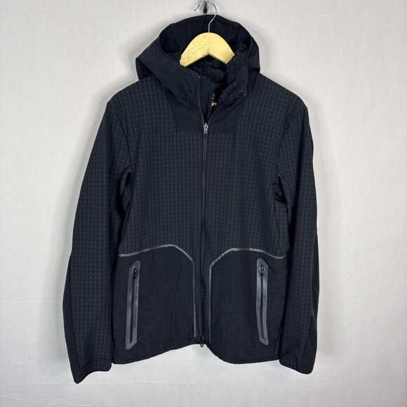 Lululemon Water-Repellent Fleece Jacket Black Hooded Hiking Men’s S LM4AFJS
